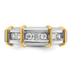 14k Two-tone Men's Polished 7-Stone 1/2 Carat AA Quality Diamond Ring - Sophia Jewelers