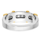 14k Two-tone Men's Polished 7-Stone 1/2 Carat AA Quality Diamond Ring - Sophia Jewelers