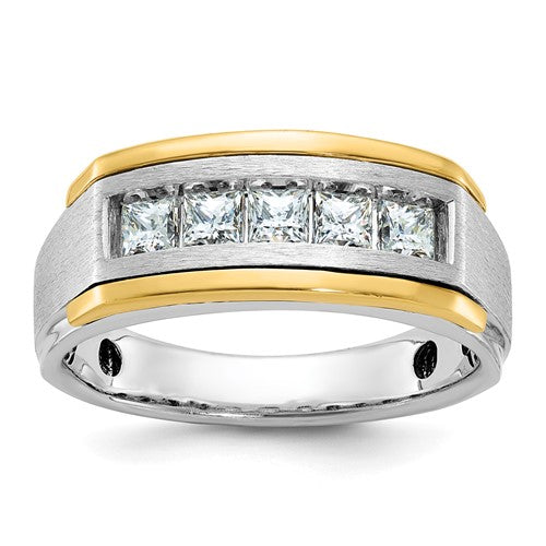 Men's Lab-Grown Diamond Ring in 14K Two-Tone Gold, 4.2mm (1 ct.), Size 10 - Sophia Jewelers