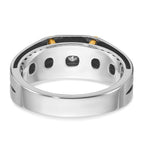 14k Two-tone Mens Polished and Satin Diamond Ring Mounting, Mounting Only - Sophia Jewelers
