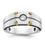 14k Two-tone Mens Polished and Satin Diamond Ring Mounting, Mounting Only - Sophia Jewelers