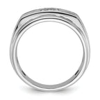 14k White Gold with Black Rhodium 1/3 carat Lab Grown Diamond VS/SI+ G+ Complete Polished and Grooved Men's Ring