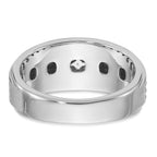 14k White Gold with Black Rhodium 1/3 carat Lab Grown Diamond VS/SI+ G+ Complete Polished and Grooved Men's Ring