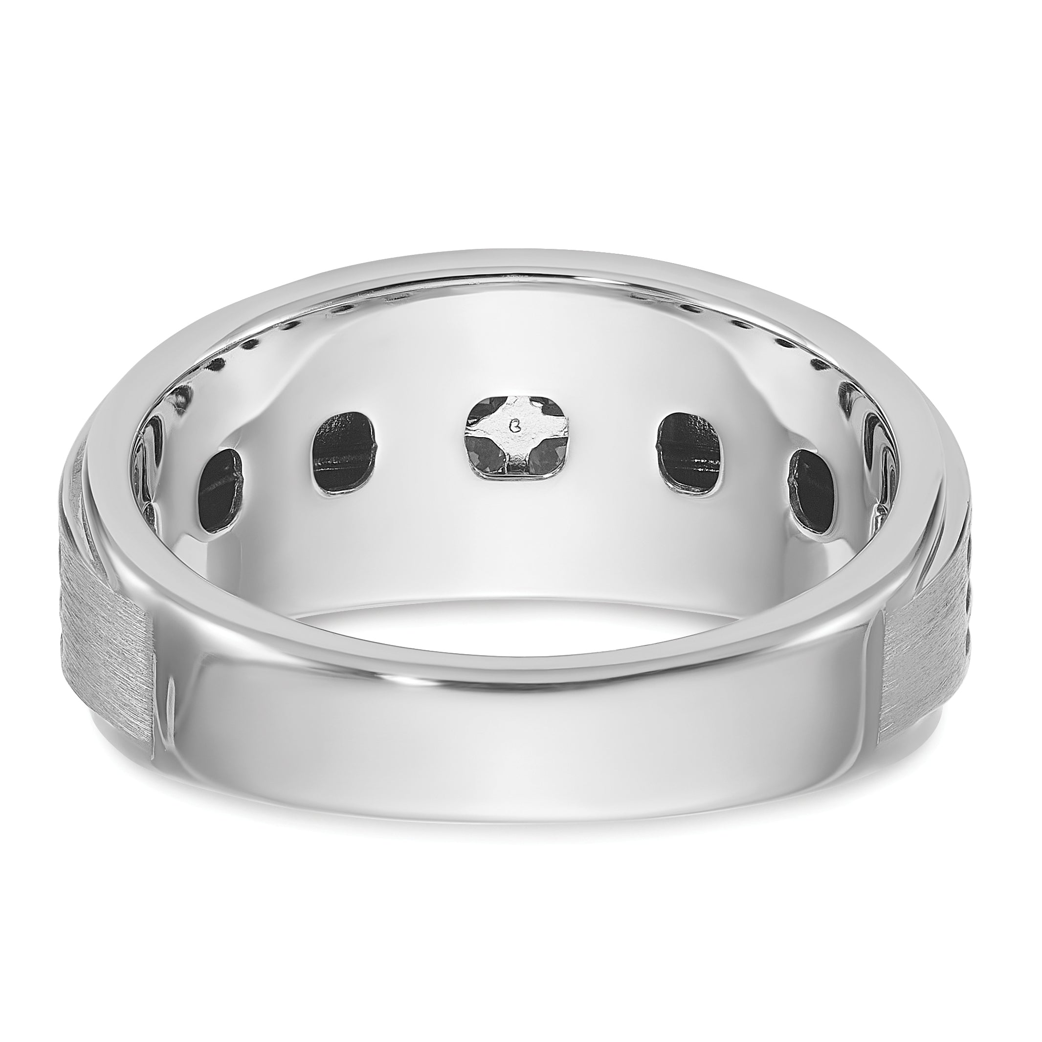 14k White Gold with Black Rhodium 1/3 carat Lab Grown Diamond VS/SI+ G+ Complete Polished and Grooved Men's Ring