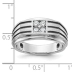 14k White Gold with Black Rhodium 1/3 carat Lab Grown Diamond VS/SI+ G+ Complete Polished and Grooved Men's Ring