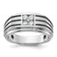 14k White Gold with Black Rhodium 1/3 carat Lab Grown Diamond VS/SI+ G+ Complete Polished and Grooved Men's Ring