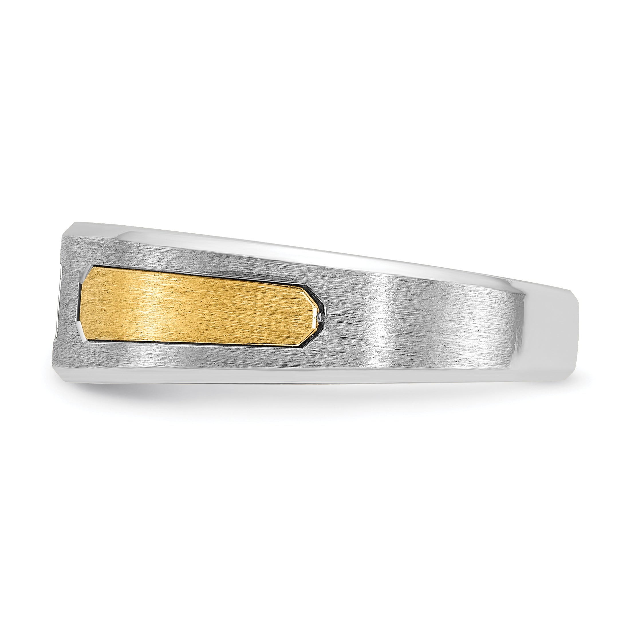 14k Two-tone Mens Polished and Satin Diamond Ring Mounting, Mounting Only - Sophia Jewelers