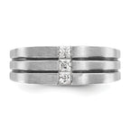 14k White Gold Mens Polished and Satin Diamond Ring Mounting, Mounting Only - Sophia Jewelers