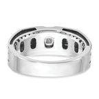 14k White Gold Mens Polished and Satin Diamond Ring Mounting, Mounting Only - Sophia Jewelers