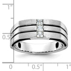 14k White Gold Mens Polished and Satin Diamond Ring Mounting, Mounting Only - Sophia Jewelers