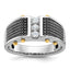 14k Two-tone Men's Polished and Textured 3-Stone Ring Mounting, Mounting Only - Sophia Jewelers