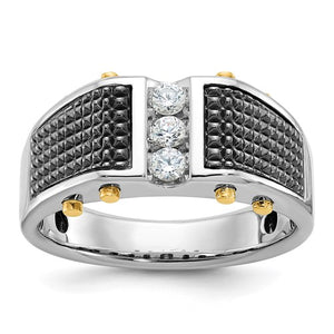 Men's Lab-Grown Diamond Ring in 14K Two-Tone Gold, 7.15mm (1/4 ct. tw.), Size 10 - Sophia Jewelers