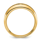 10k Yellow Gold with Black Rhodium Men's Polished and Brushed Black and White Diamond Ring