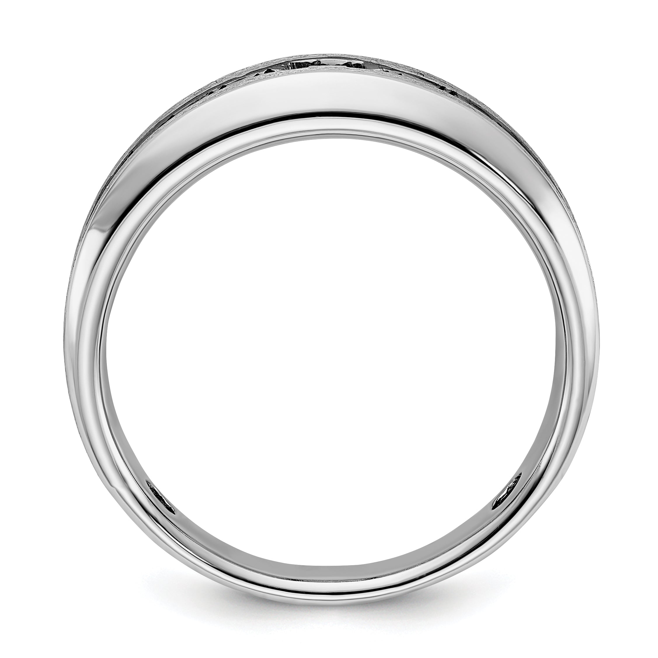 14k White Gold Polished and Brushed Diamond Mens Ring Mounting, Mounting Only Secondary image