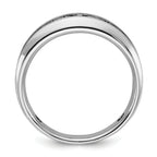 14k White Gold Polished and Brushed Diamond Mens Ring Mounting, Mounting Only - Sophia Jewelers