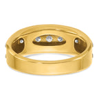 14k with White Rhodium Men's Polished 7-Stone Ring Mounting, Mounting Only - Sophia Jewelers