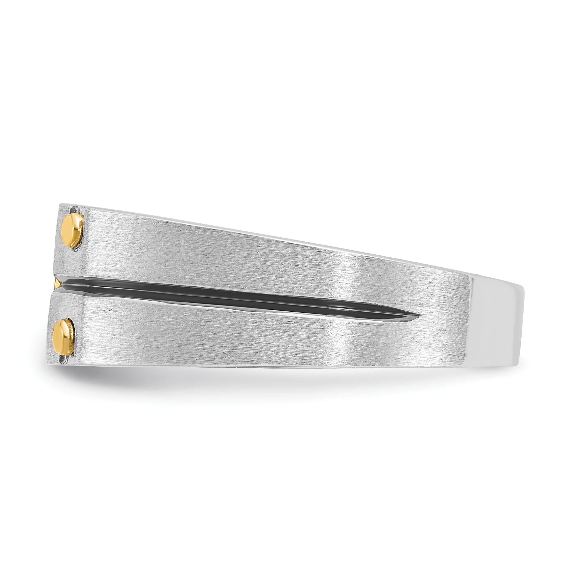 14k Two-tone Mens Polished and Satin Diamond Ring Mounting, Mounting Only - Sophia Jewelers