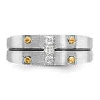 14k Two-tone with Black Rhodium Mens Satin 1/3 carat Diamond Complete Ring - Sophia Jewelers