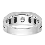14k Two-tone with Black Rhodium Mens Satin 1/3 carat Diamond Complete Ring - Sophia Jewelers