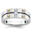 14k Two-tone Mens Polished and Satin Diamond Ring Mounting, Mounting Only - Sophia Jewelers