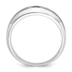 10k White Gold Men's w/Black Rhod Satin Diamond Complete Ring