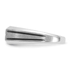 10k White Gold Men's w/Black Rhod Satin Diamond Complete Ring