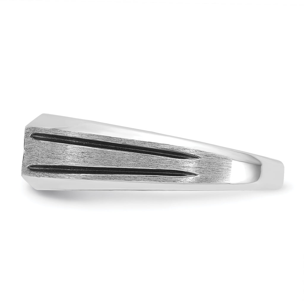 14k White Gold Mens Polished and Satin Diamond Ring Mounting, Mounting Only - Sophia Jewelers