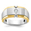 14k Two-tone Mens Polished and Satin Diamond Complete Ring - Sophia Jewelers