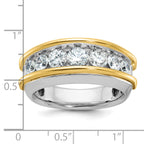 14k Two-tone Men's Polished 7-Stone 2 Carat AA Quality Diamond Ring - Sophia Jewelers