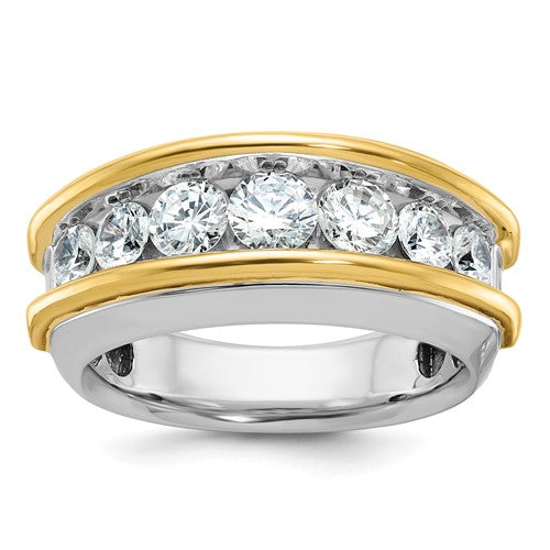 Men's Lab-Grown Diamond Ring in 14K Two-Tone Gold, 3.7mm (2 ct. tw.), Size 10 - Sophia Jewelers
