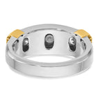 14k Two-tone Men's Polished and Textured 5-Stone 1 Carat AA Quality Diamond Ring - Sophia Jewelers