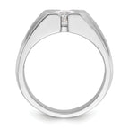14k White Gold 1 carat Lab Grown Diamond VS/SI+ G+ Complete Polished and Satin Men's Ring