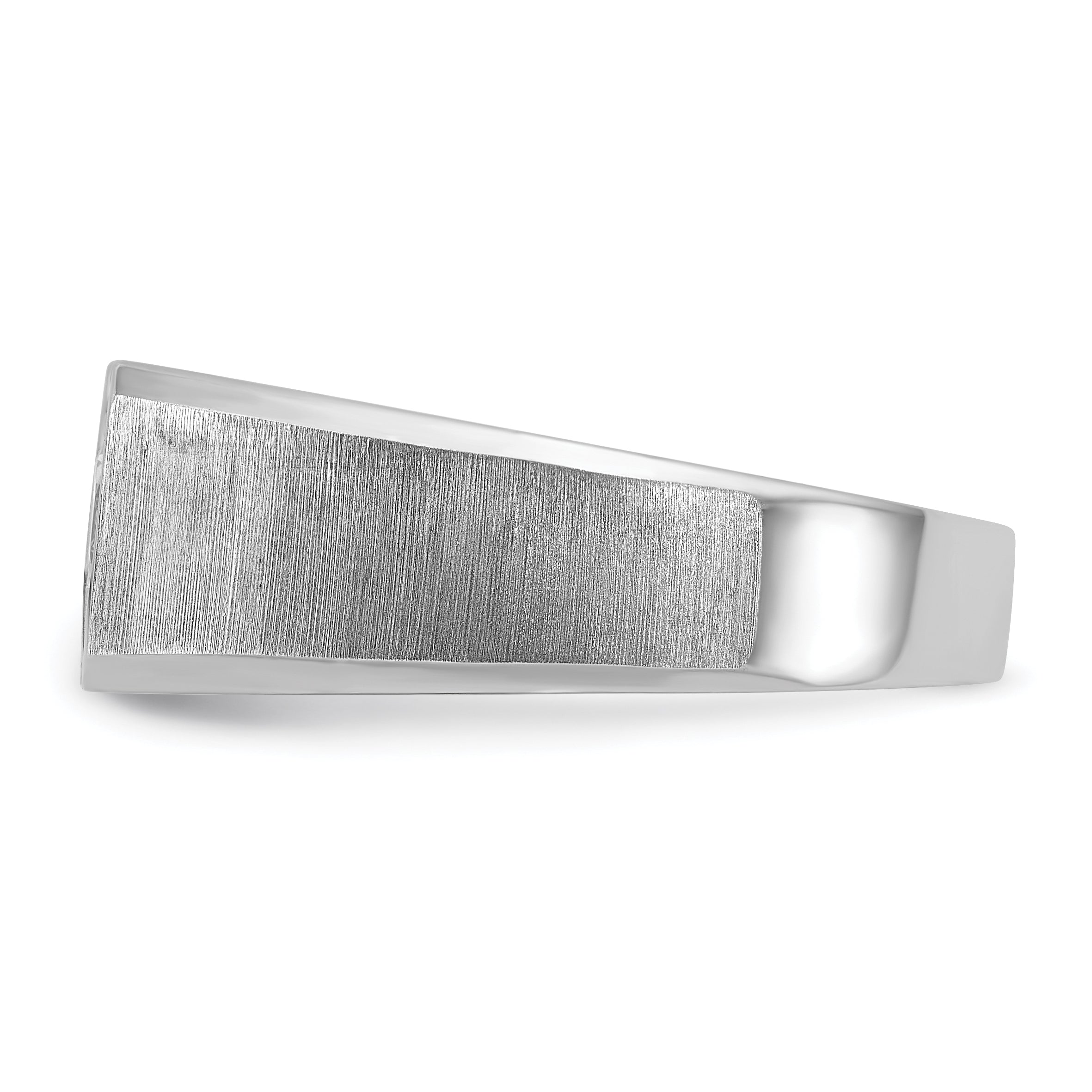 14k White Gold 1 carat Lab Grown Diamond VS/SI+ G+ Complete Polished and Satin Men's Ring