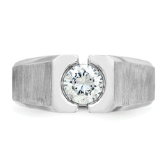 14k White Gold 1 carat Lab Grown Diamond VS/SI+ G+ Complete Polished and Satin Men's Ring