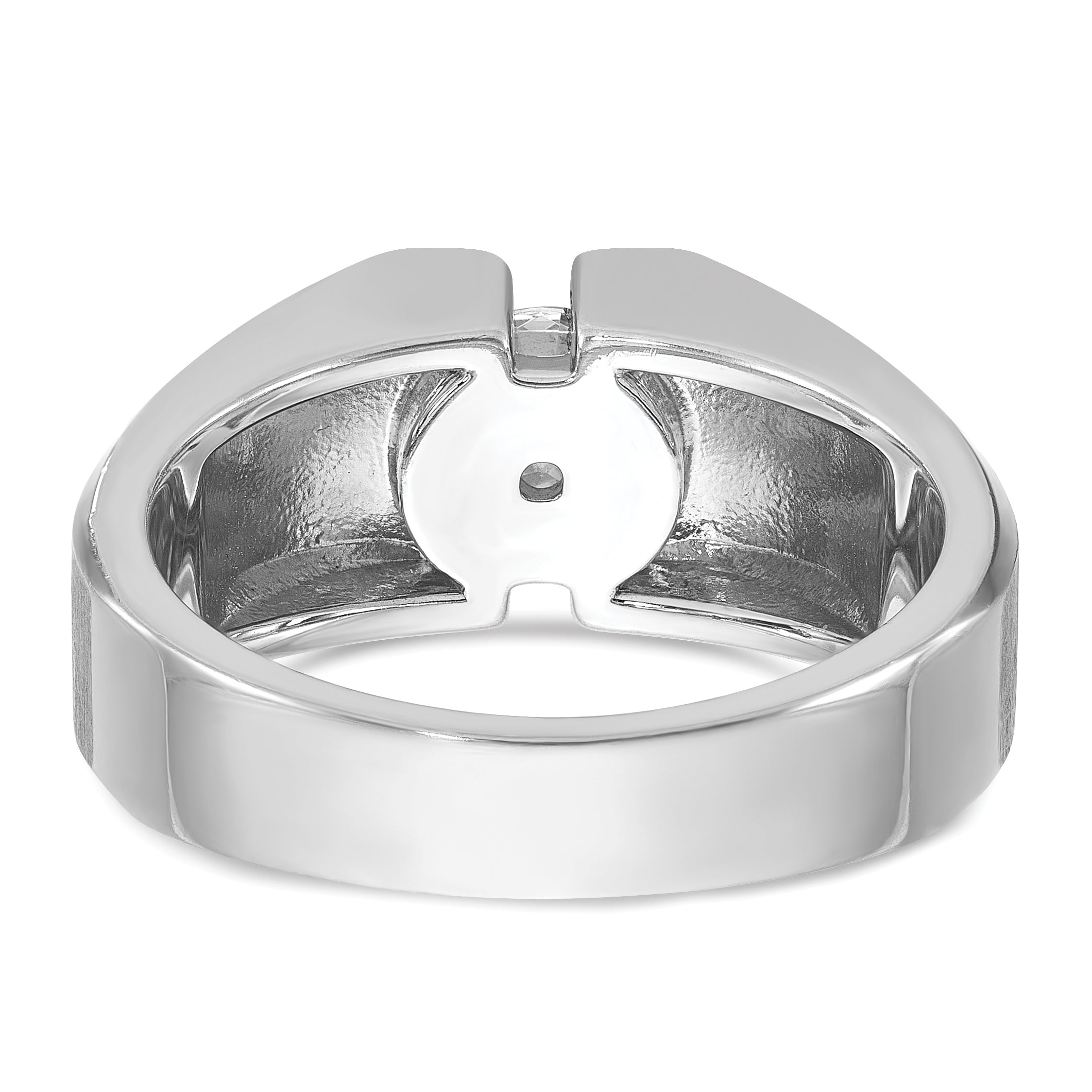 14k White Gold 1 carat Lab Grown Diamond VS/SI+ G+ Complete Polished and Satin Men's Ring