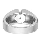 14k White Gold 1 carat Lab Grown Diamond VS/SI+ G+ Complete Polished and Satin Men's Ring