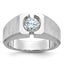 14k White Gold 1 carat Lab Grown Diamond VS/SI+ G+ Complete Polished and Satin Men's Ring