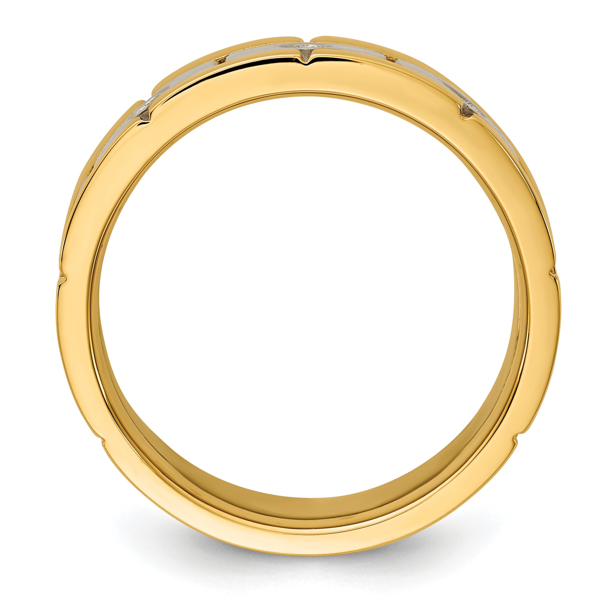 14k Two-tone Three Stone Prong Set Men's Ring Mounting, Mounting Only - Sophia Jewelers