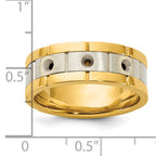 14k Two-tone Three Stone Prong Set Men's Ring Mounting, Mounting Only - Sophia Jewelers