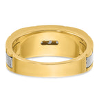 14k Two-tone Men's Polished and Grooved 5-Stone 1/4 Carat AA Quality Diamond Ring - Sophia Jewelers