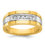 14k Two-tone Men's Polished and Grooved 5-Stone Ring Mounting, Mounting Only - Sophia Jewelers