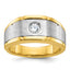 10k Two-tone Men's Polished and Satin Diamond Complete Ring