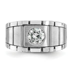 14k White Gold Polished and Satin Men's Ring Mounting, Mounting Only - Sophia Jewelers