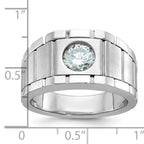 14k White Gold Polished and Satin Men's Ring Mounting, Mounting Only - Sophia Jewelers