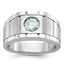 14k White Gold Men's Polished and Satin Ring Mounting - Sophia Jewelers