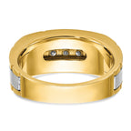 14k Two-tone Five Stone Polished and Satin Men's Ring Mounting, Mounting Only - Sophia Jewelers