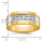 14k Two-tone Five Stone Polished and Satin Men's Ring Mounting, Mounting Only - Sophia Jewelers