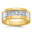14k Two-tone Men's Polished and Satin 5-Stone 1/2 Carat AA Quality Diamond Ring - Sophia Jewelers