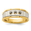 14k Two-tone Three Stone Prong Set Men's Ring Mounting, Mounting Only - Sophia Jewelers