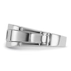 14k White Gold Polished and Grooved Mens Ring Mounting, Mounting Only - Sophia Jewelers